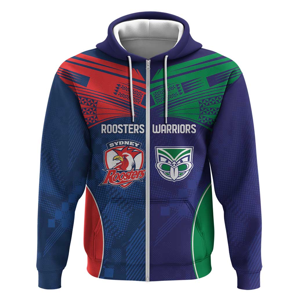 Custom Warriors-Roosters Zip Hoodie Together Sporty Style