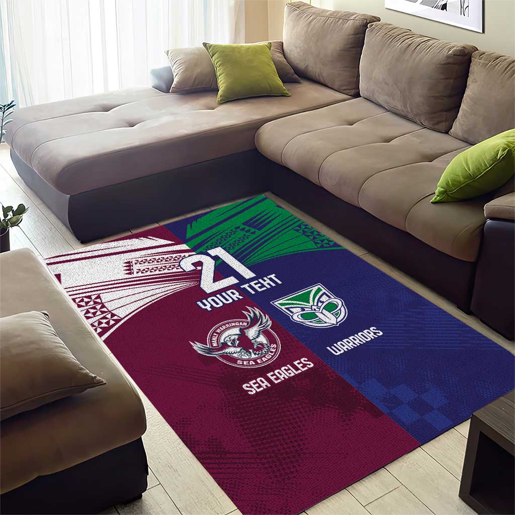 Custom Warriors-Sea Eagles Area Rug Together Sporty Style