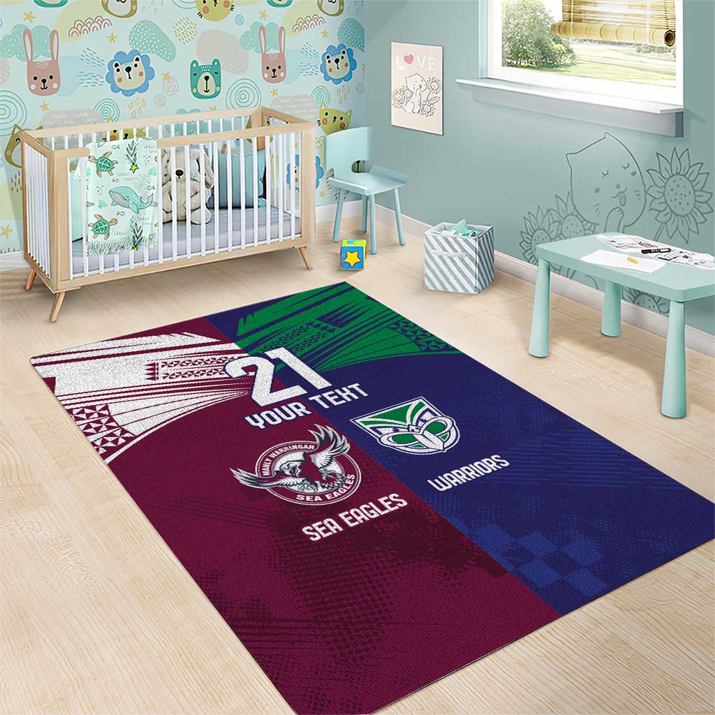 Custom Warriors-Sea Eagles Area Rug Together Sporty Style
