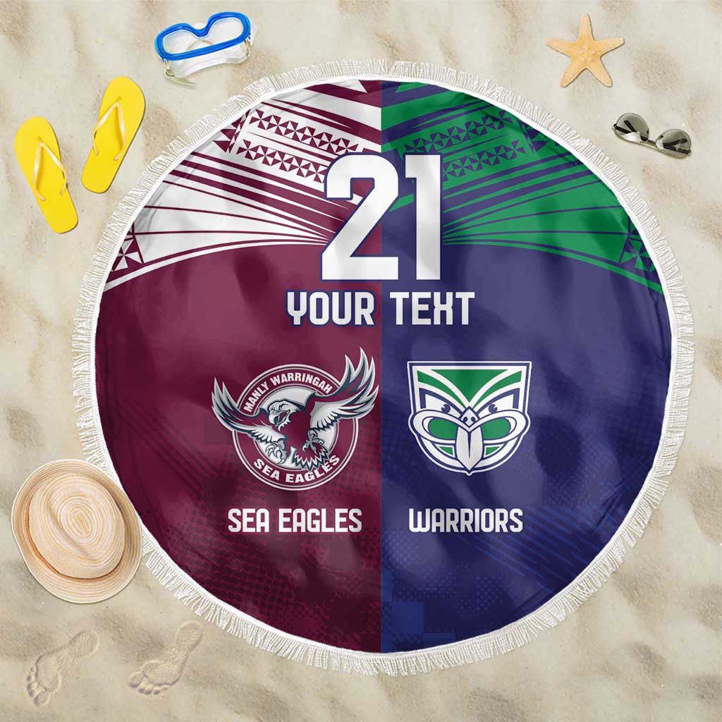 Custom Warriors-Sea Eagles Beach Blanket Together Sporty Style