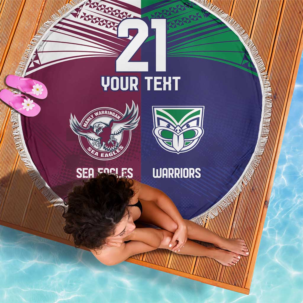 Custom Warriors-Sea Eagles Beach Blanket Together Sporty Style