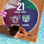 Custom Warriors-Sea Eagles Beach Blanket Together Sporty Style