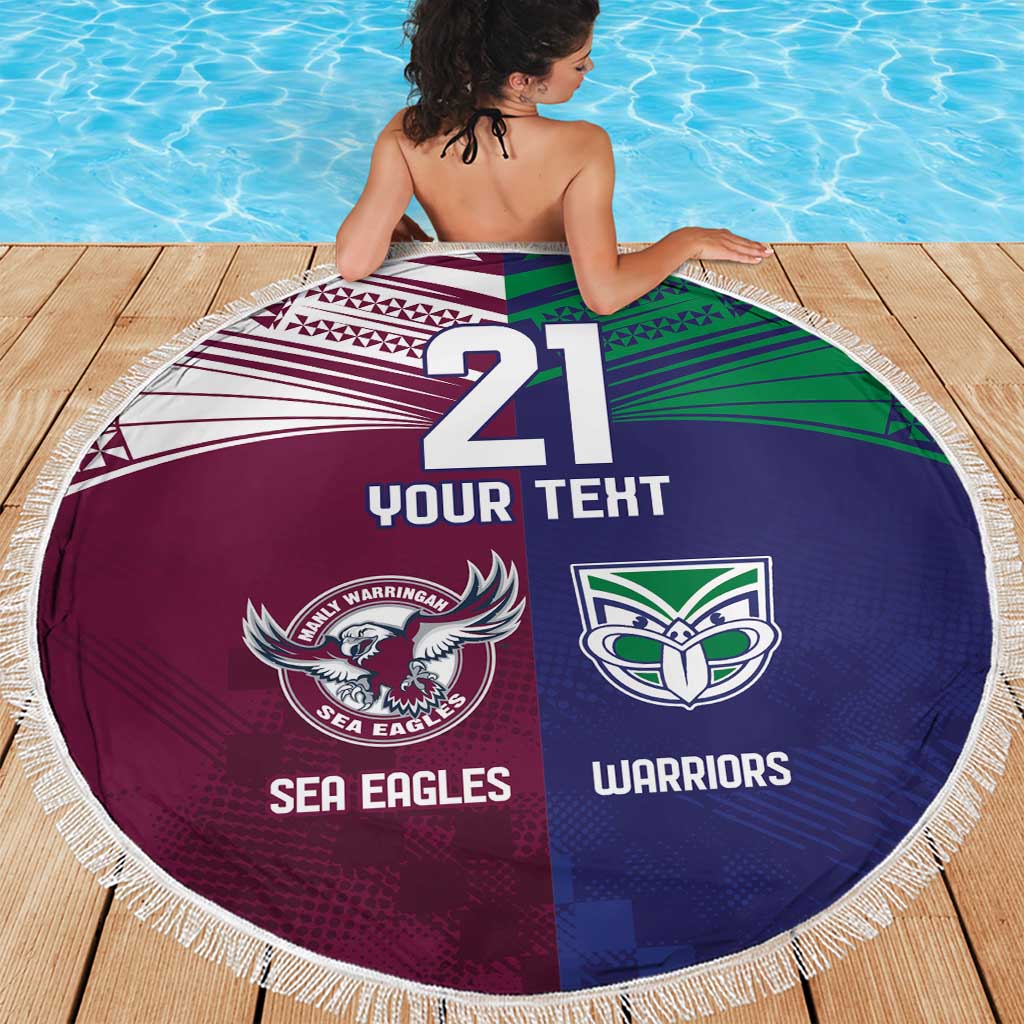 Custom Warriors-Sea Eagles Beach Blanket Together Sporty Style
