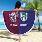 Custom Warriors-Sea Eagles Beach Blanket Together Sporty Style
