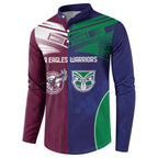 Custom Warriors-Sea Eagles Button Sweatshirt Together Sporty Style