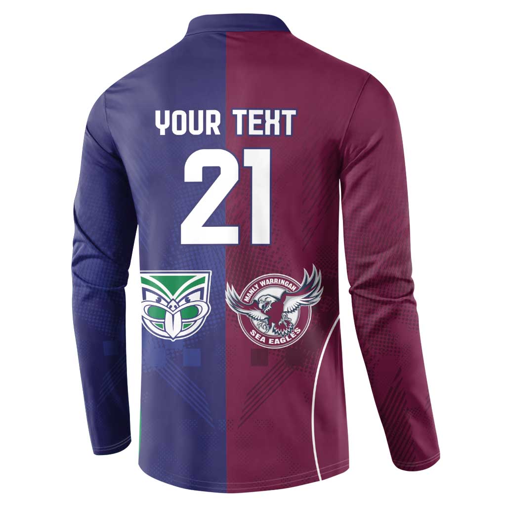 Custom Warriors-Sea Eagles Button Sweatshirt Together Sporty Style