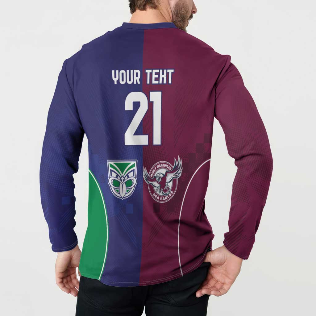 Custom Warriors-Sea Eagles Button Sweatshirt Together Sporty Style