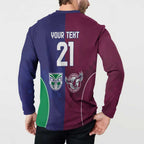 Custom Warriors-Sea Eagles Button Sweatshirt Together Sporty Style