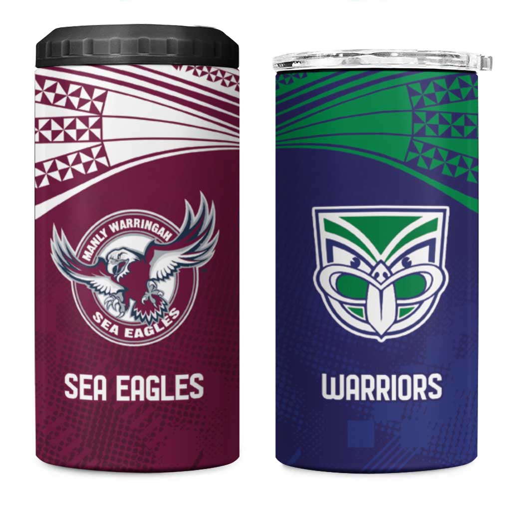Custom Warriors-Sea Eagles 4 in 1 Can Cooler Tumbler Together Sporty Style