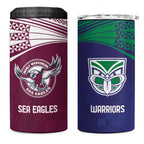 Custom Warriors-Sea Eagles 4 in 1 Can Cooler Tumbler Together Sporty Style