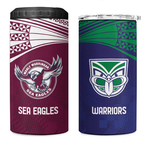 Custom Warriors-Sea Eagles 4 in 1 Can Cooler Tumbler Together Sporty Style