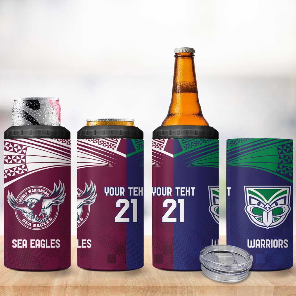 Custom Warriors-Sea Eagles 4 in 1 Can Cooler Tumbler Together Sporty Style