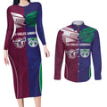 Custom Warriors-Sea Eagles Couples Matching Long Sleeve Bodycon Dress and Long Sleeve Button Shirt Together Sporty Style