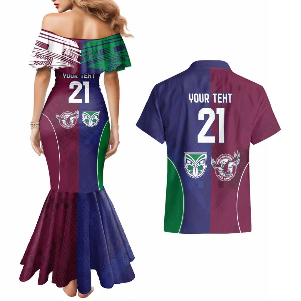 Custom Warriors-Sea Eagles Couples Matching Mermaid Dress and Hawaiian Shirt Together Sporty Style