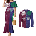 Custom Warriors-Sea Eagles Couples Matching Mermaid Dress and Long Sleeve Button Shirt Together Sporty Style
