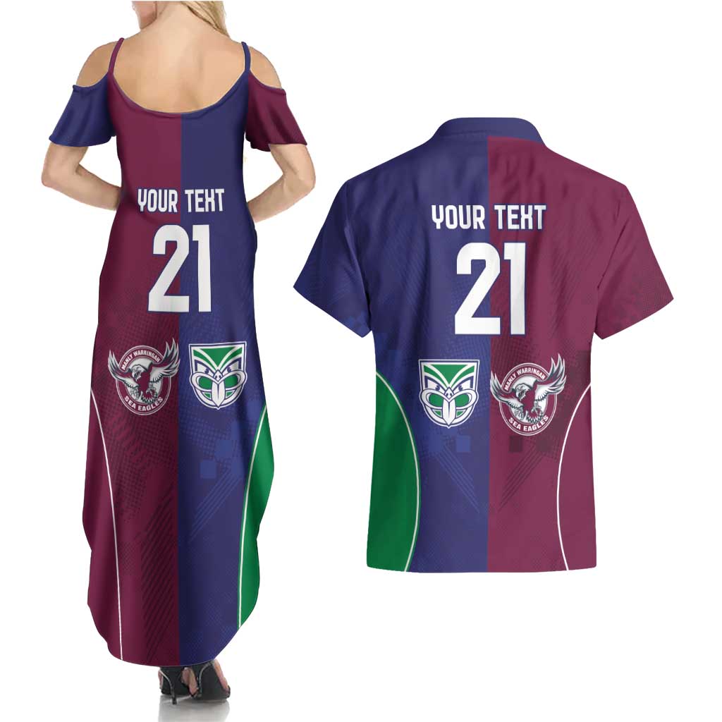 Custom Warriors-Sea Eagles Couples Matching Summer Maxi Dress and Hawaiian Shirt Together Sporty Style