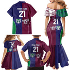 Custom Warriors-Sea Eagles Family Matching Mermaid Dress and Hawaiian Shirt Together Sporty Style