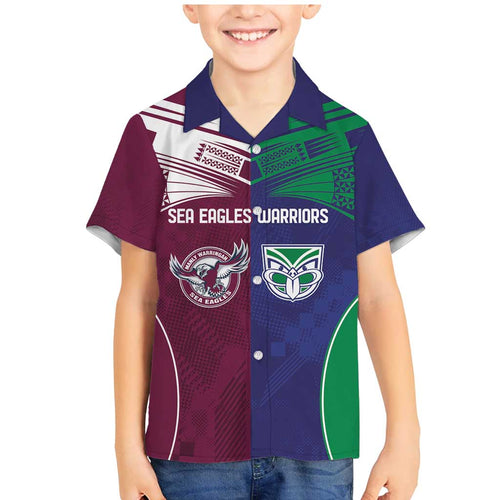 Custom Warriors-Sea Eagles Family Matching Mermaid Dress and Hawaiian Shirt Together Sporty Style