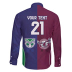 Custom Warriors-Sea Eagles Family Matching Off The Shoulder Long Sleeve Dress and Hawaiian Shirt Together Sporty Style