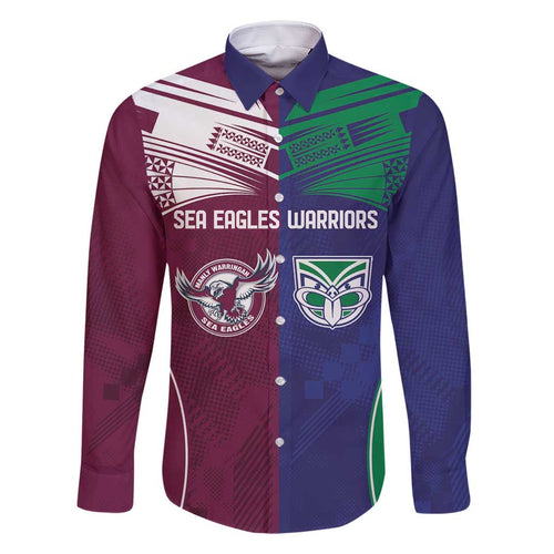 Custom Warriors-Sea Eagles Family Matching Off Shoulder Maxi Dress and Hawaiian Shirt Together Sporty Style