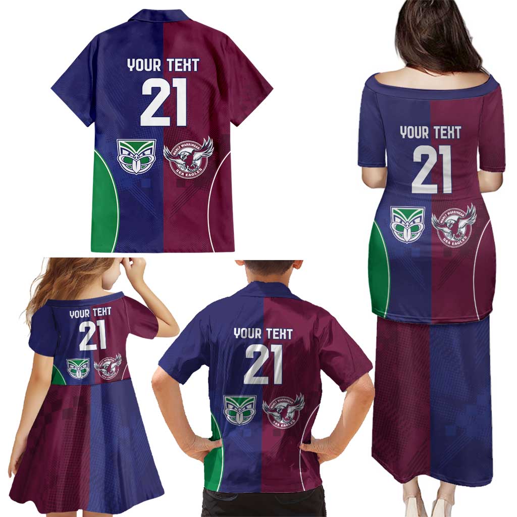 Custom Warriors-Sea Eagles Family Matching Puletasi and Hawaiian Shirt Together Sporty Style