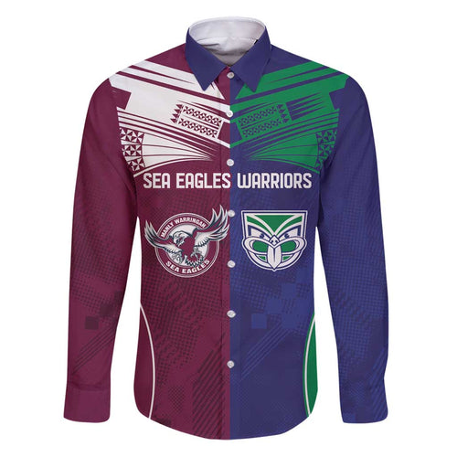 Custom Warriors-Sea Eagles Family Matching Puletasi and Hawaiian Shirt Together Sporty Style