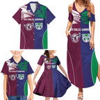 Custom Warriors-Sea Eagles Family Matching Summer Maxi Dress and Hawaiian Shirt Together Sporty Style