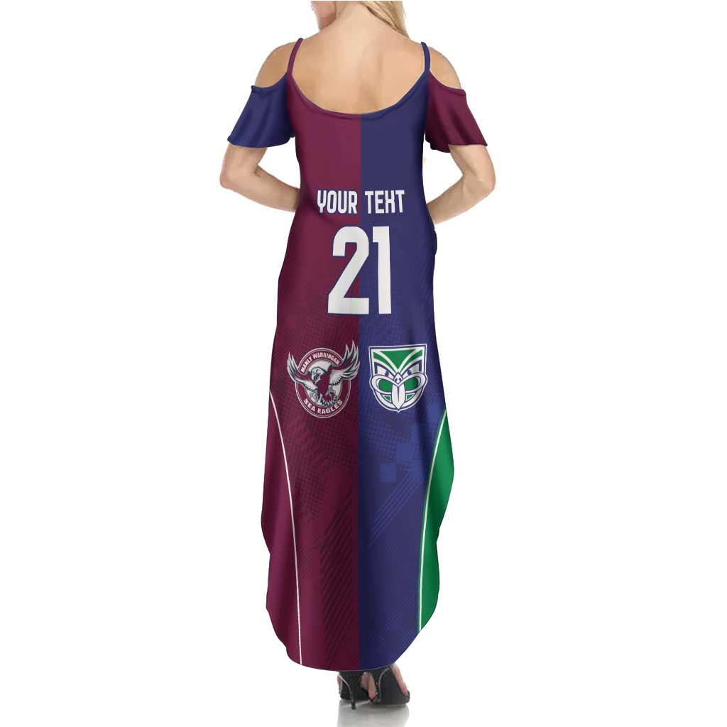 Custom Warriors-Sea Eagles Family Matching Summer Maxi Dress and Hawaiian Shirt Together Sporty Style