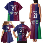 Custom Warriors-Sea Eagles Family Matching Tank Maxi Dress and Hawaiian Shirt Together Sporty Style