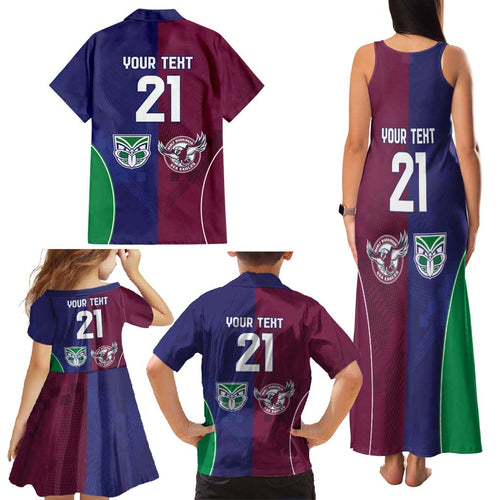Custom Warriors-Sea Eagles Family Matching Tank Maxi Dress and Hawaiian Shirt Together Sporty Style