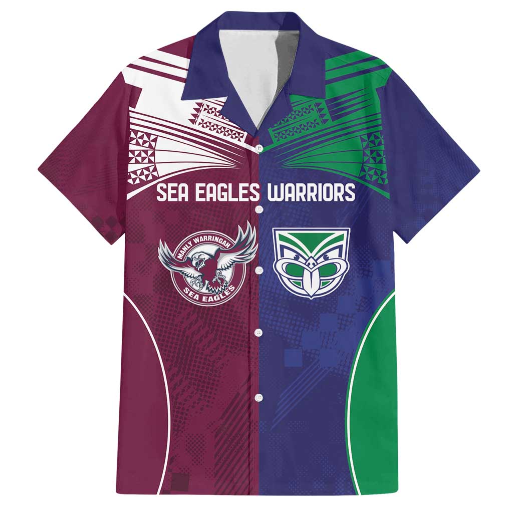 Custom Warriors-Sea Eagles Family Matching Tank Maxi Dress and Hawaiian Shirt Together Sporty Style