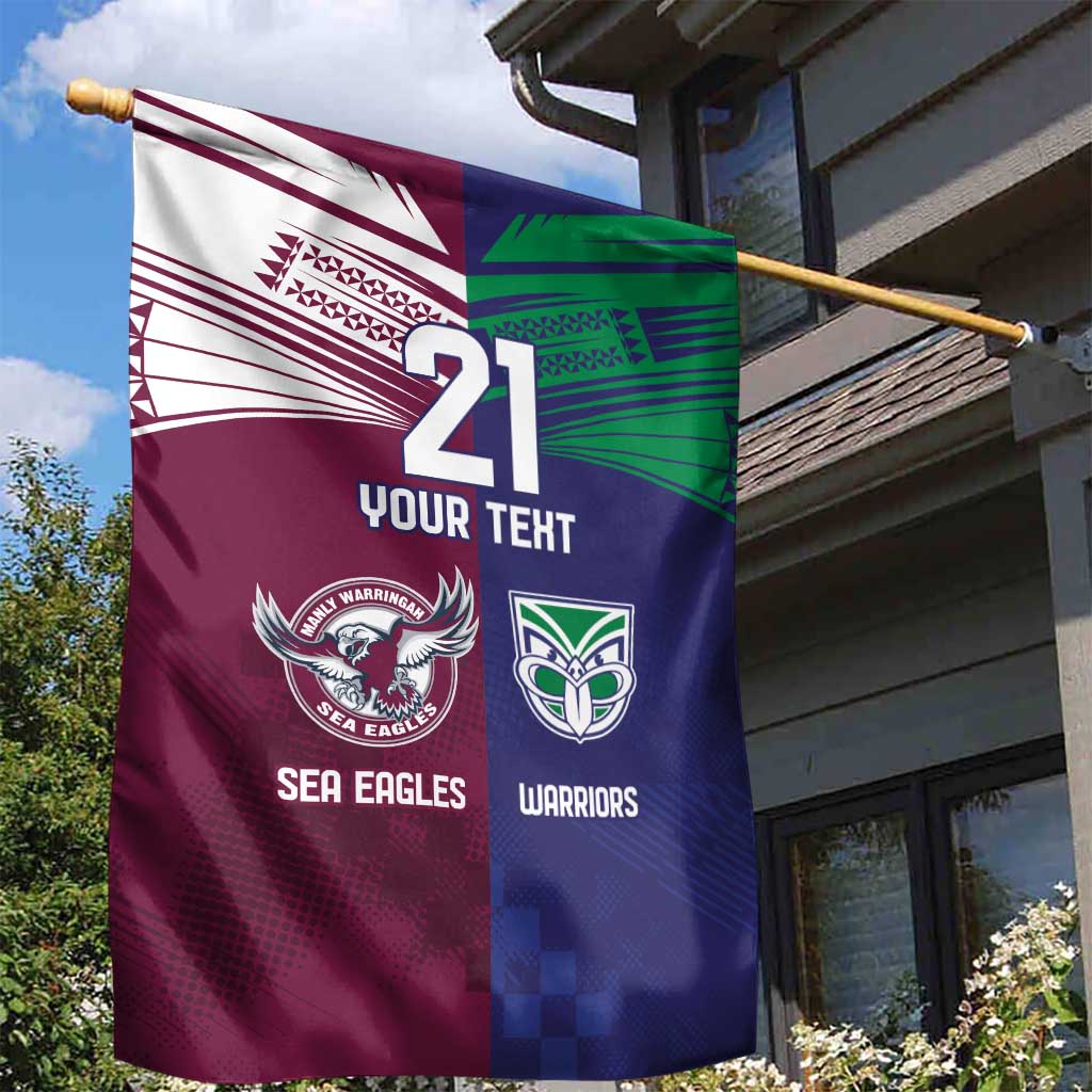 Custom Warriors-Sea Eagles Garden Flag Together Sporty Style