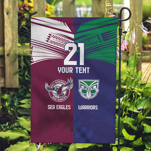 Custom Warriors-Sea Eagles Garden Flag Together Sporty Style