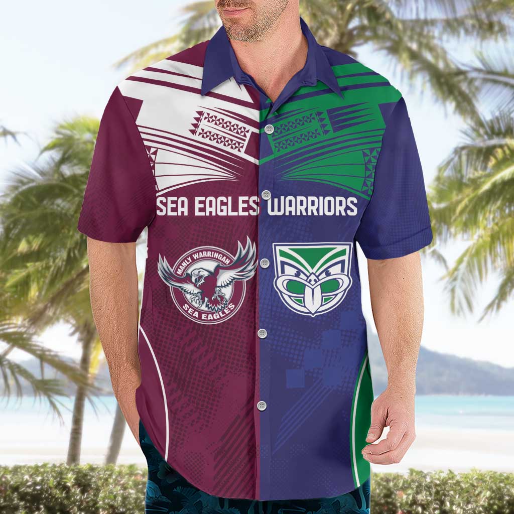 Custom Warriors-Sea Eagles Hawaiian Shirt Together Sporty Style