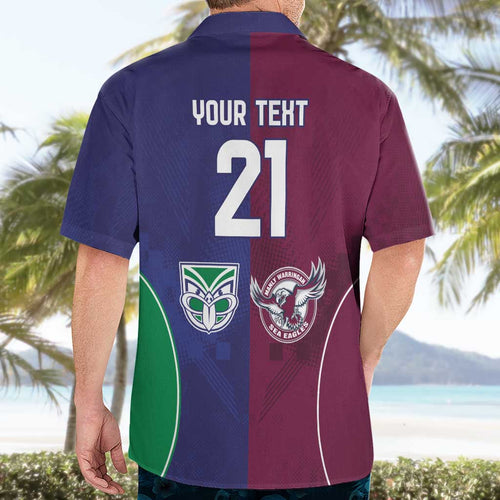 Custom Warriors-Sea Eagles Hawaiian Shirt Together Sporty Style