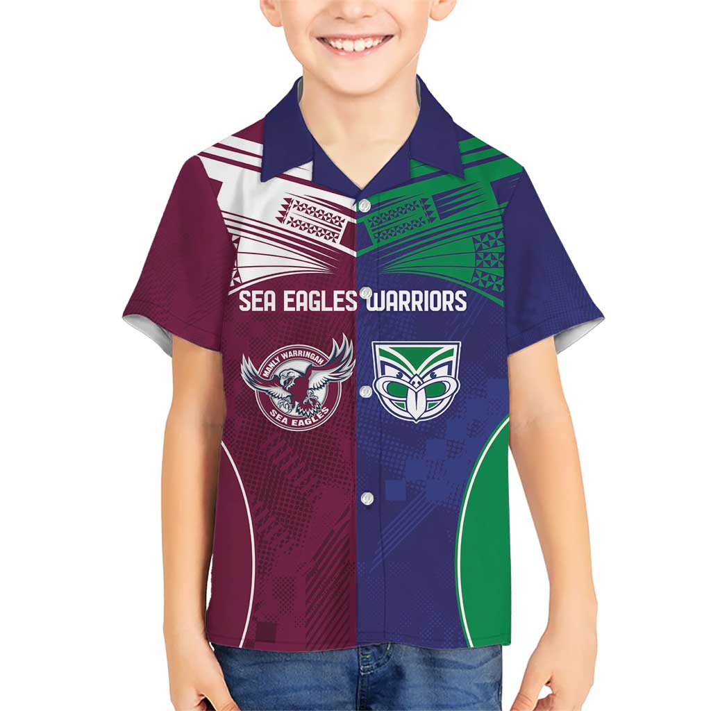 Custom Warriors-Sea Eagles Hawaiian Shirt Together Sporty Style