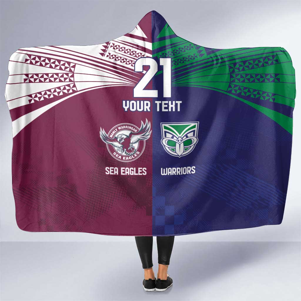 Custom Warriors-Sea Eagles Hooded Blanket Together Sporty Style