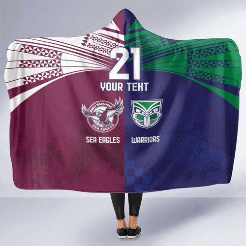 Custom Warriors-Sea Eagles Hooded Blanket Together Sporty Style