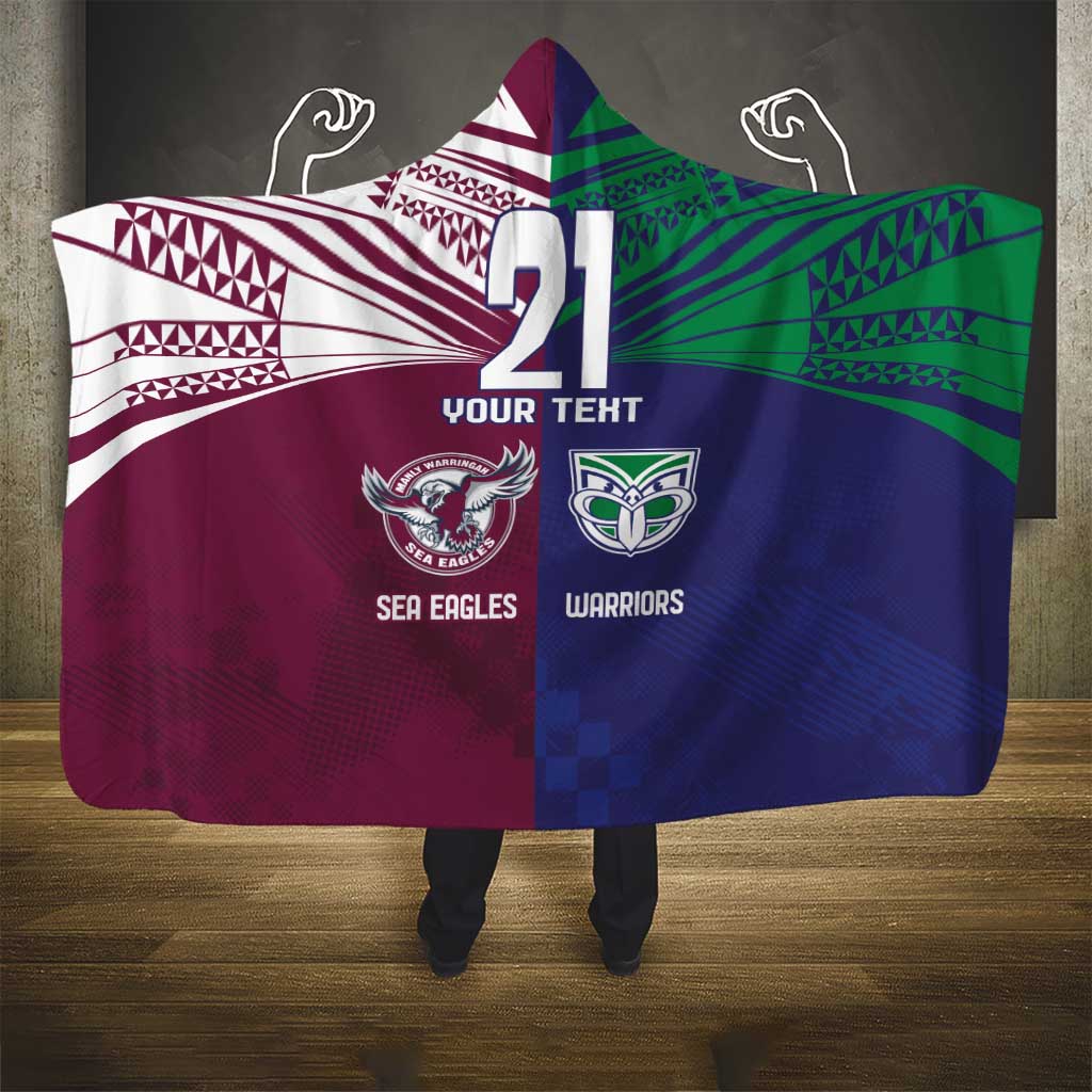 Custom Warriors-Sea Eagles Hooded Blanket Together Sporty Style