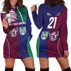 Custom Warriors-Sea Eagles Hoodie Dress Together Sporty Style