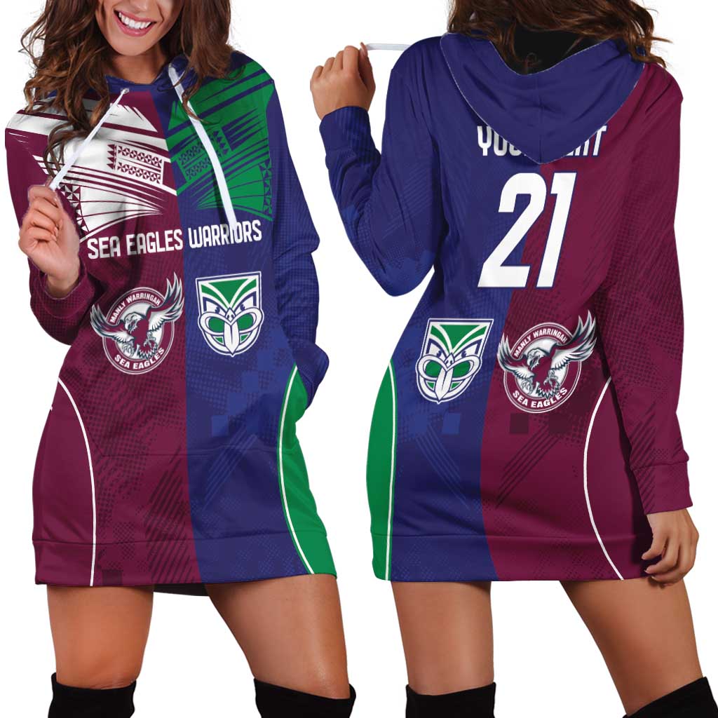 Custom Warriors-Sea Eagles Hoodie Dress Together Sporty Style