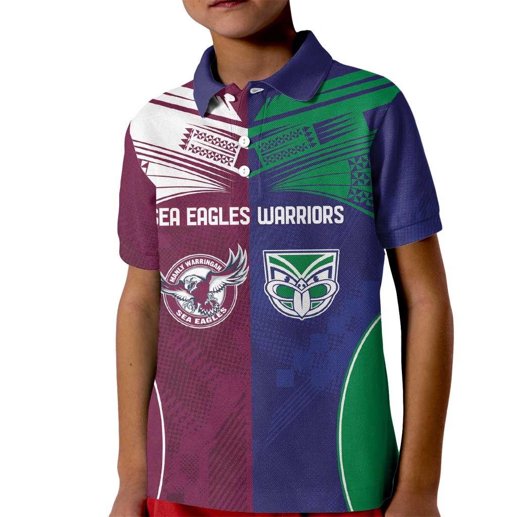 Custom Warriors-Sea Eagles Kid Polo Shirt Together Sporty Style