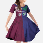 Custom Warriors-Sea Eagles Kid Short Sleeve Dress Together Sporty Style