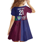 Custom Warriors-Sea Eagles Kid Short Sleeve Dress Together Sporty Style