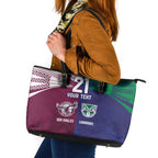 Custom Warriors-Sea Eagles Leather Tote Bag Together Sporty Style