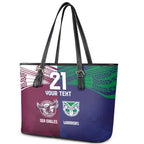 Custom Warriors-Sea Eagles Leather Tote Bag Together Sporty Style