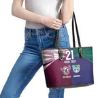 Custom Warriors-Sea Eagles Leather Tote Bag Together Sporty Style