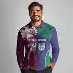 Custom Warriors-Sea Eagles Long Sleeve Polo Shirt Together Sporty Style