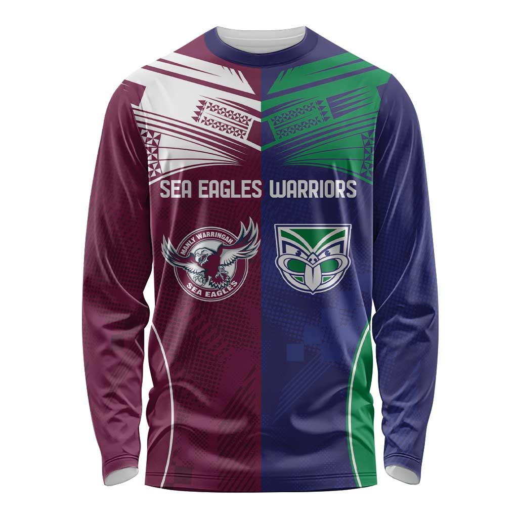 Custom Warriors-Sea Eagles Long Sleeve Shirt Together Sporty Style