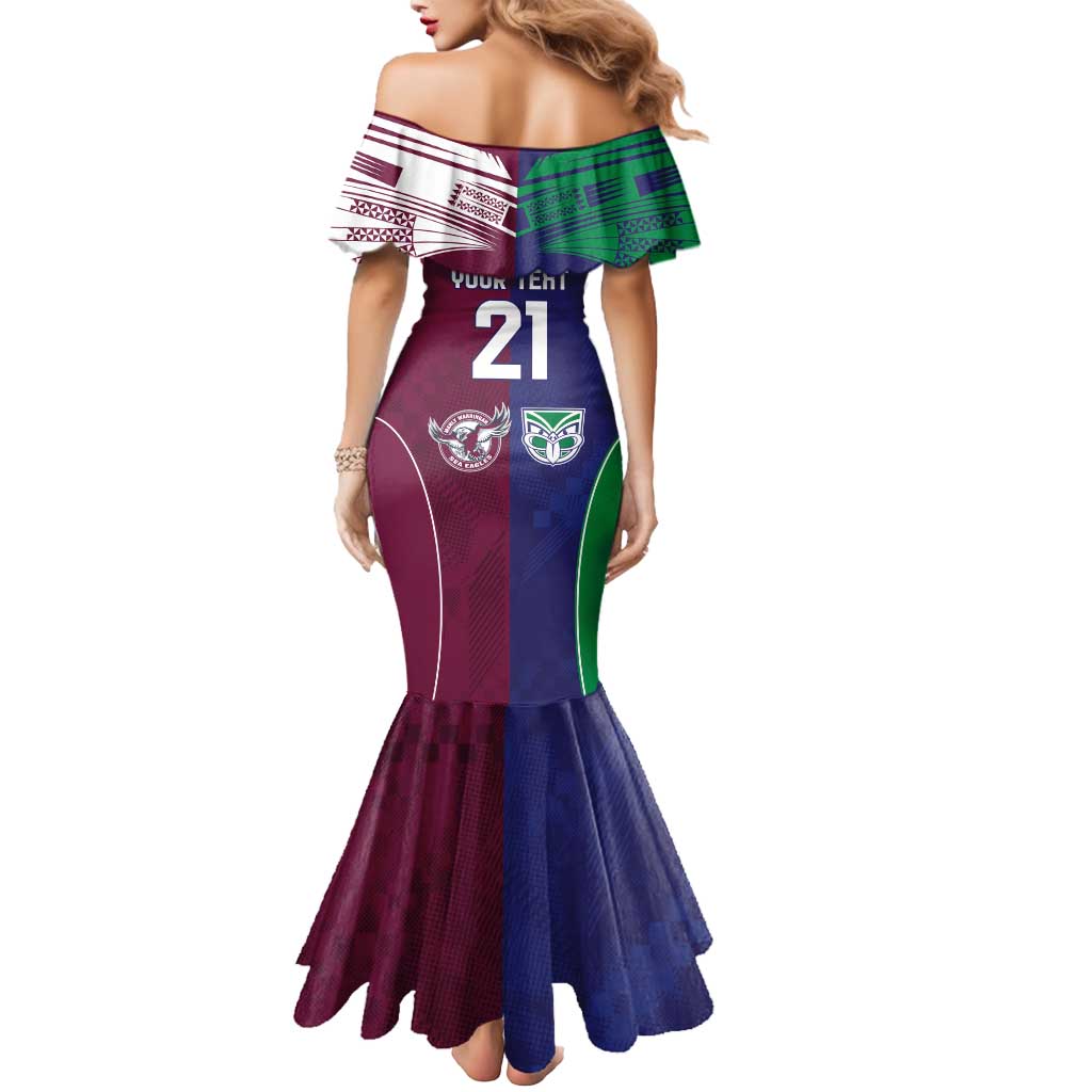 Custom Warriors-Sea Eagles Mermaid Dress Together Sporty Style